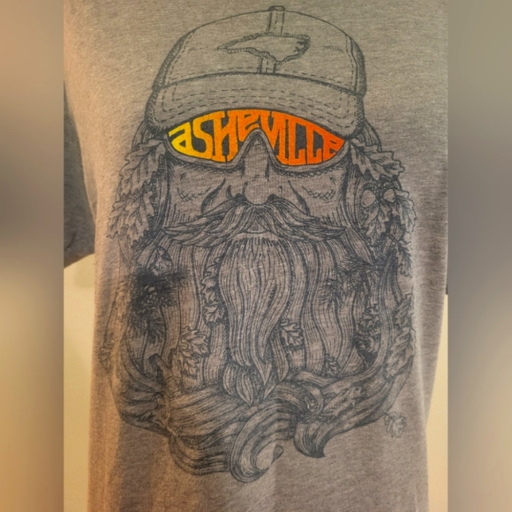 Asheville Gray Short Sleeve Tee Casual‎ Crew Neck (Size Small)